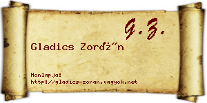 Gladics Zorán névjegykártya